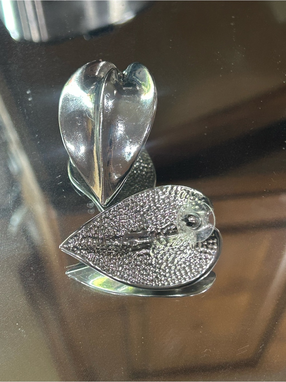 Anthropologie Leaf Silver Stuf Earrings